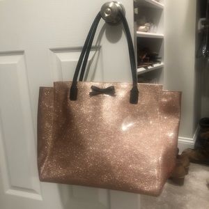 Kate Spade rose gold glitter tote
